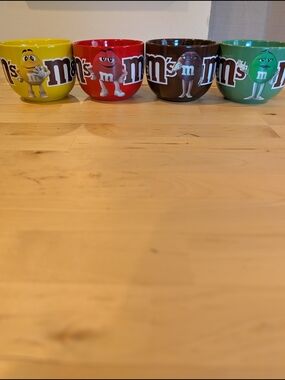 M&M'S Ceramic Character Bowls - Yellow, Red, Brown, Green